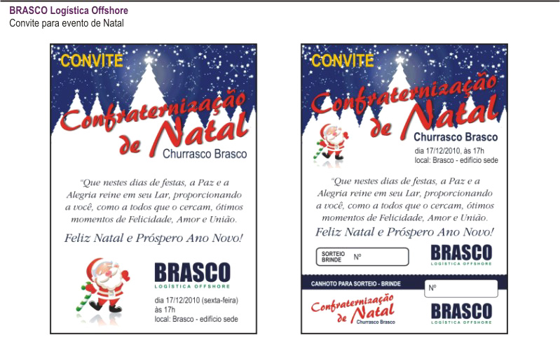 Convite para festa de Natal BRASCO