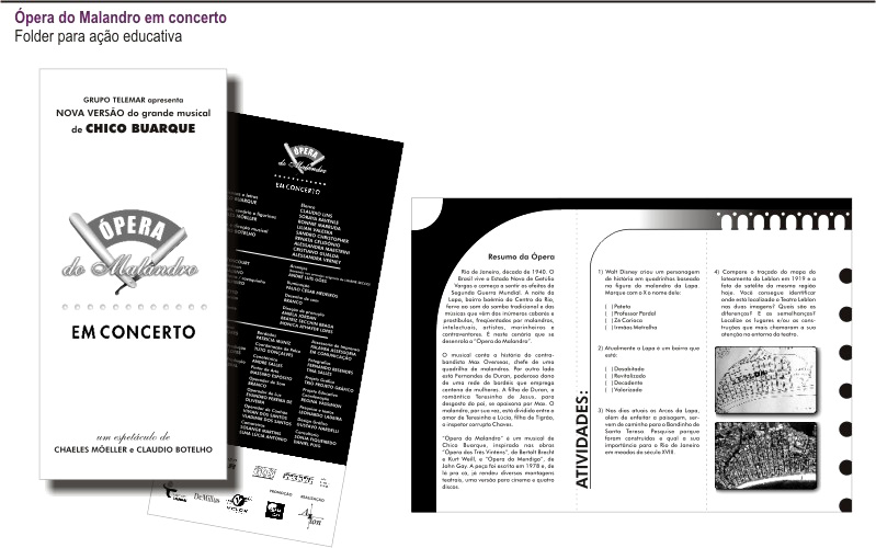 Folder para ação educativa do espetáculo Ópera do Malandro em concerto